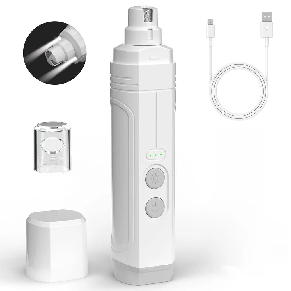 Electric Pet Nail Clippers USB Rechargeable Quiet with Lights Cat Paws Nail Grooming Trimmer Tools for Cats Dogs Paw Grinder