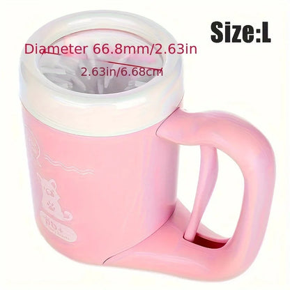ABS Pet Paw Washer Cup- Manual Press Dog Cat Foot Cleaner Brush Tool Grooming Supplies Manual Press Pet Paw Cleaner Cup for Dogs