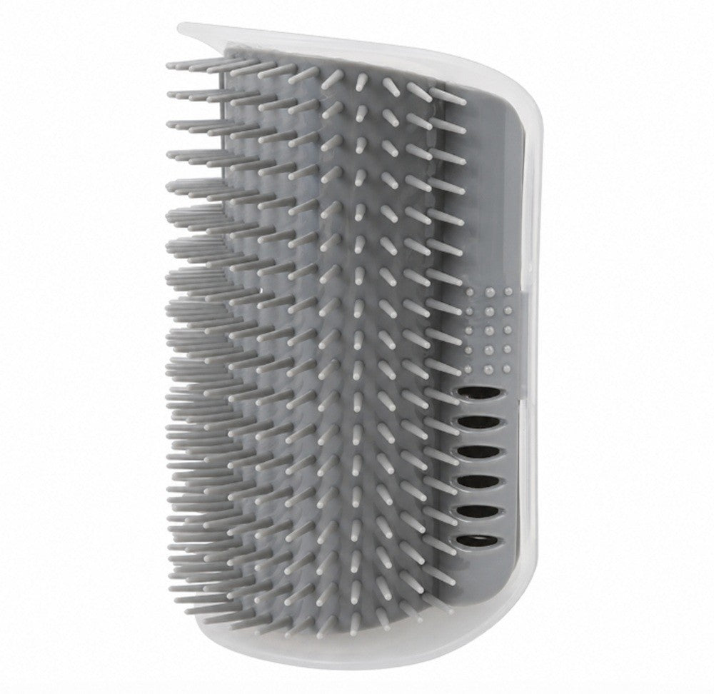 Cat Self Groomer Wall Brush Corner Face Scratcher Massage Comb Catnip Holder