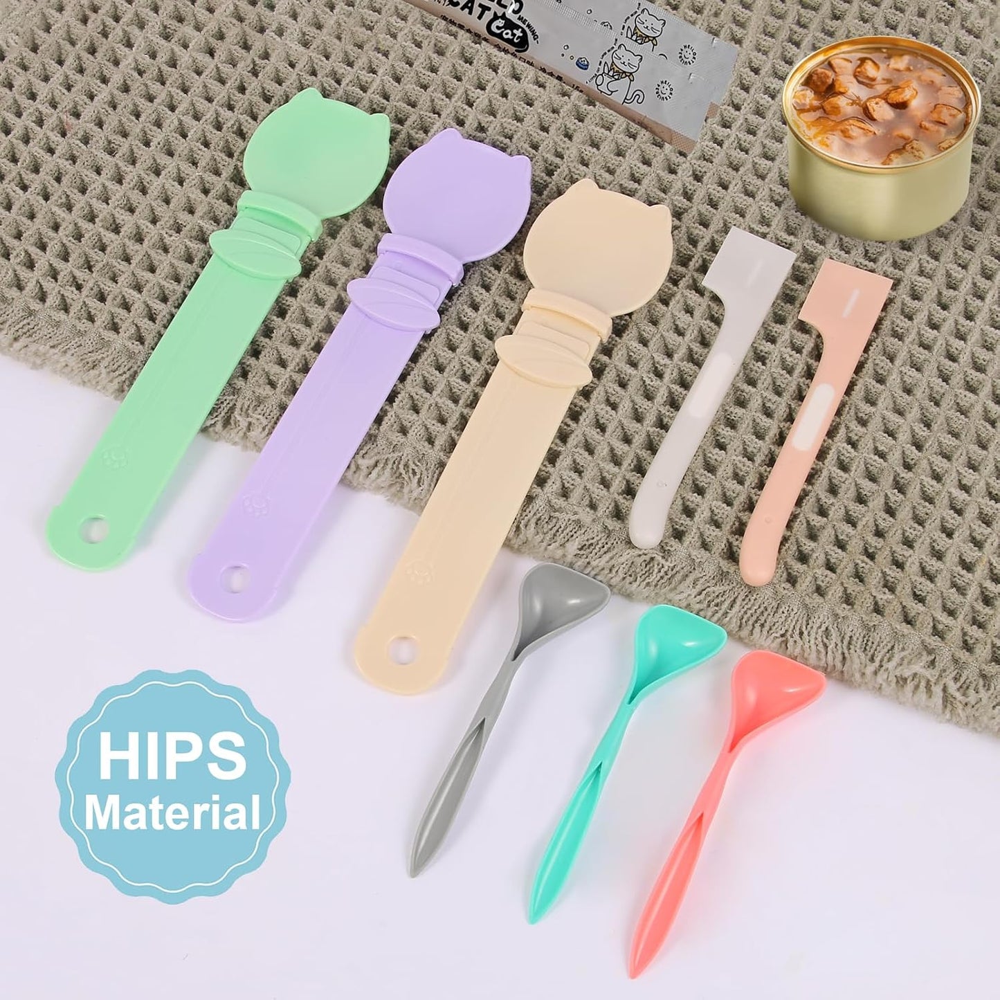 Cat Treat Dispenser Cat Treat Spoon Squeeze 8PCS Lickable Cat Holder with Cat Strip Feeder Spoon and Temptations Licky Treats Happy Cat Tube and Squeeze up Cat Food Spoons for Wet Food (Cat Head)