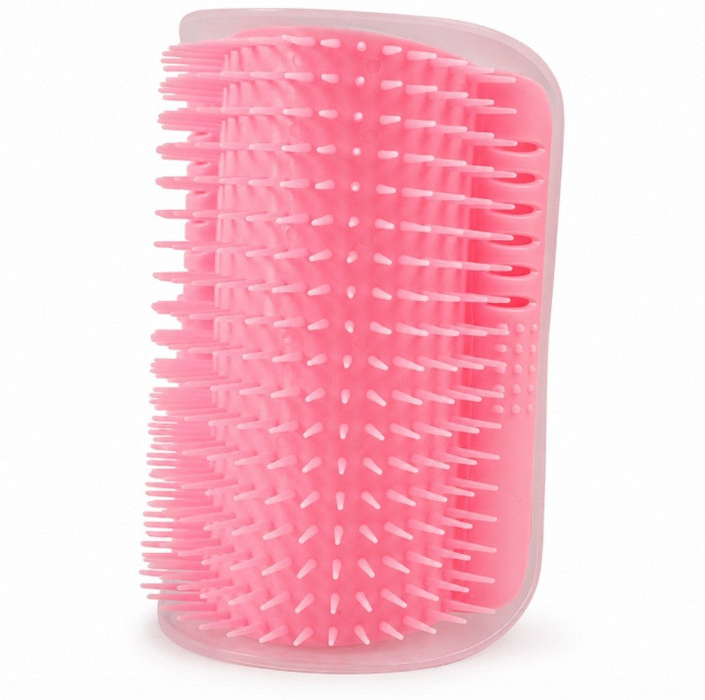 Cat Self Groomer Wall Brush Corner Face Scratcher Massage Comb Catnip Holder