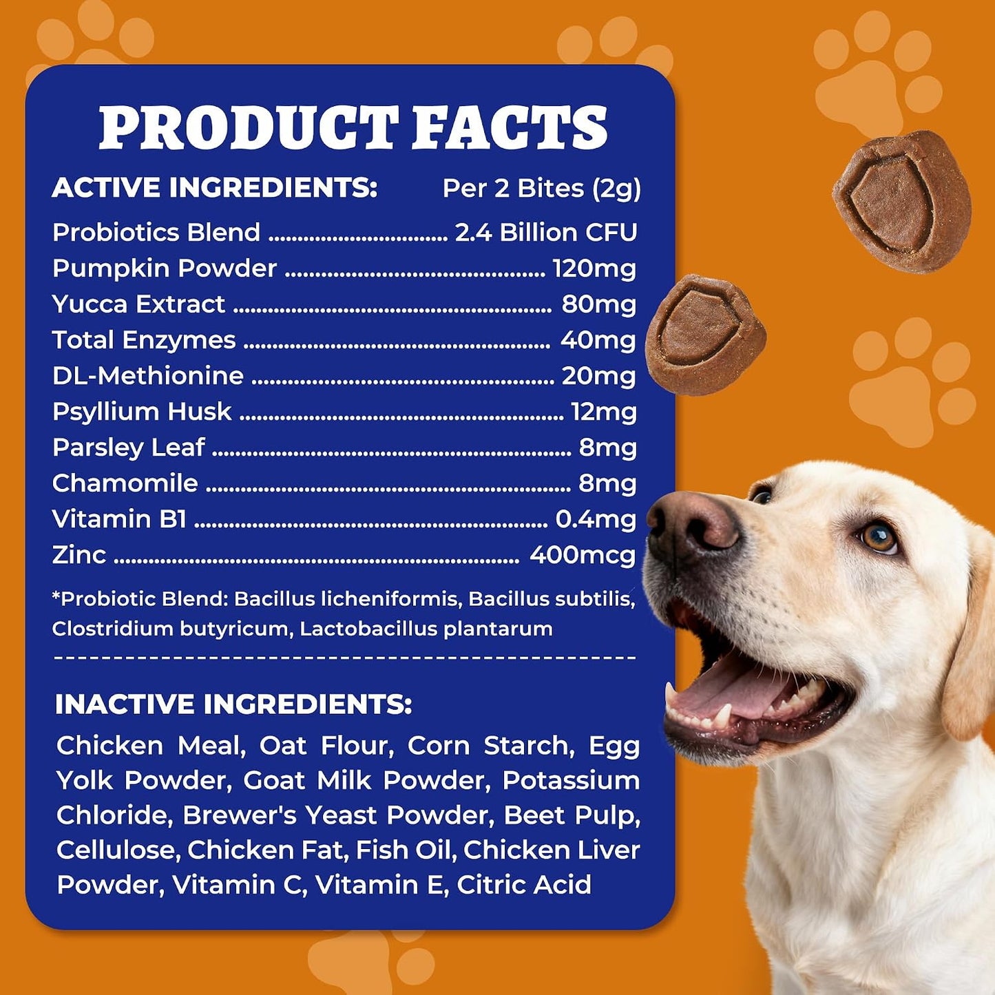 260 Bites No Poo Chews for Dogs Coprophagia Relief with Probiotics | Stool Eating Deterrent for Dogs - Chicken & Pumpkin Flavor Supports Digestive & Gut Health, Breath Freshener & Immune System