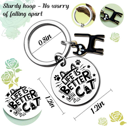 Cat Mom Keychain Black Cat Gifts for Cat Lover | Cat Mom Gift Cat Lover Keychain Pet Owner Gift Gifts for Cat Lovers Cat Accessories Funny Cat Gift