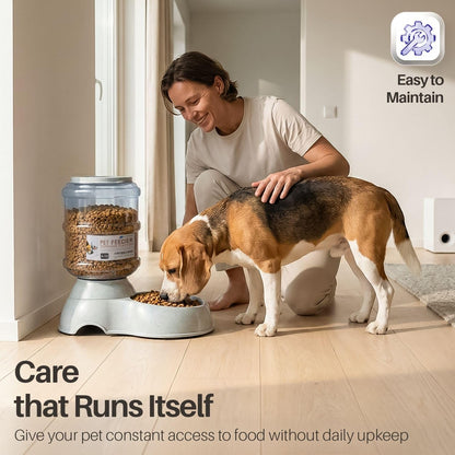 Automatic Pet Feeder & Waterer Set of 2 Pack, Self Feeding Replenish Dog Cat Bowls, Gravity Food & Water Storage Container Fountain Jug Pet Supplies Plastic Skid Proof Rubber Feet (3 Gallon)