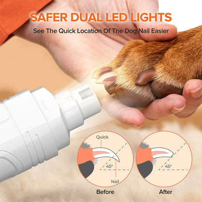 Electric Pet Nail Clippers USB Rechargeable Quiet with Lights Cat Paws Nail Grooming Trimmer Tools for Cats Dogs Paw Grinder