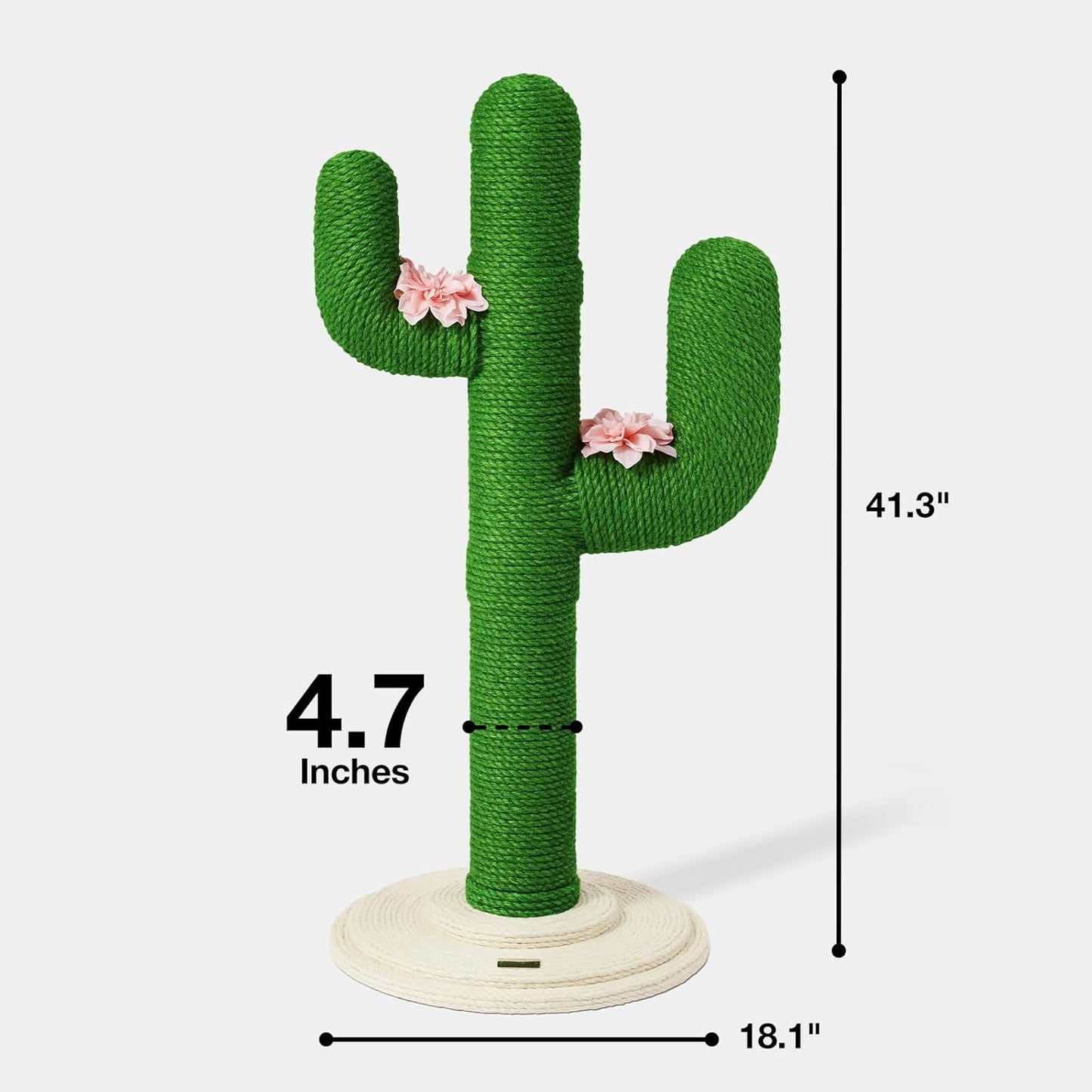 Cat Scratching Post, Cactus Scratch Posts for Indoor Adult Cats Kittens, 41.3 Inches Large Jute Cat Scratcher, Extra Large Cat Scratcher, Durable Cat Scratch Tree for Active Cats | Durable Large Jute Cat Scratcher, Tall Cat Tree for Active Cats Climbing, Scratching, Protect Furniture