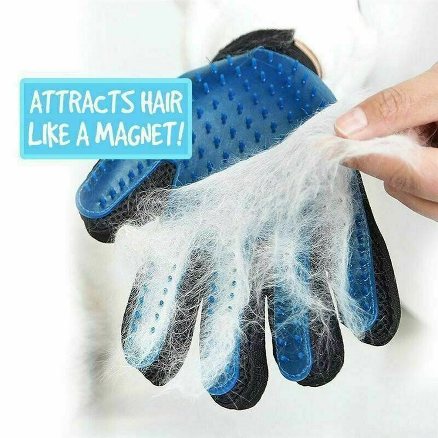 1 Pair Pet Dog Cat Hair Remover Mitt Massage Brush Deshedding Grooming Gloves