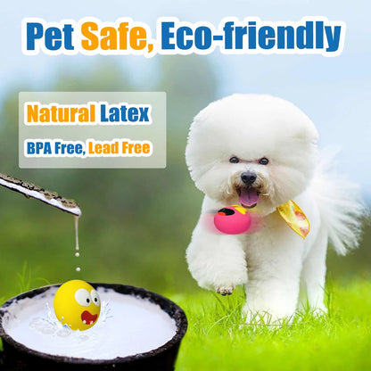 Latex Squeaky Dog Toy for Small Dogs, Soft Small Dog Squeaky Toys, Rubber Squeaky Dog Balls Flat 6Pcs