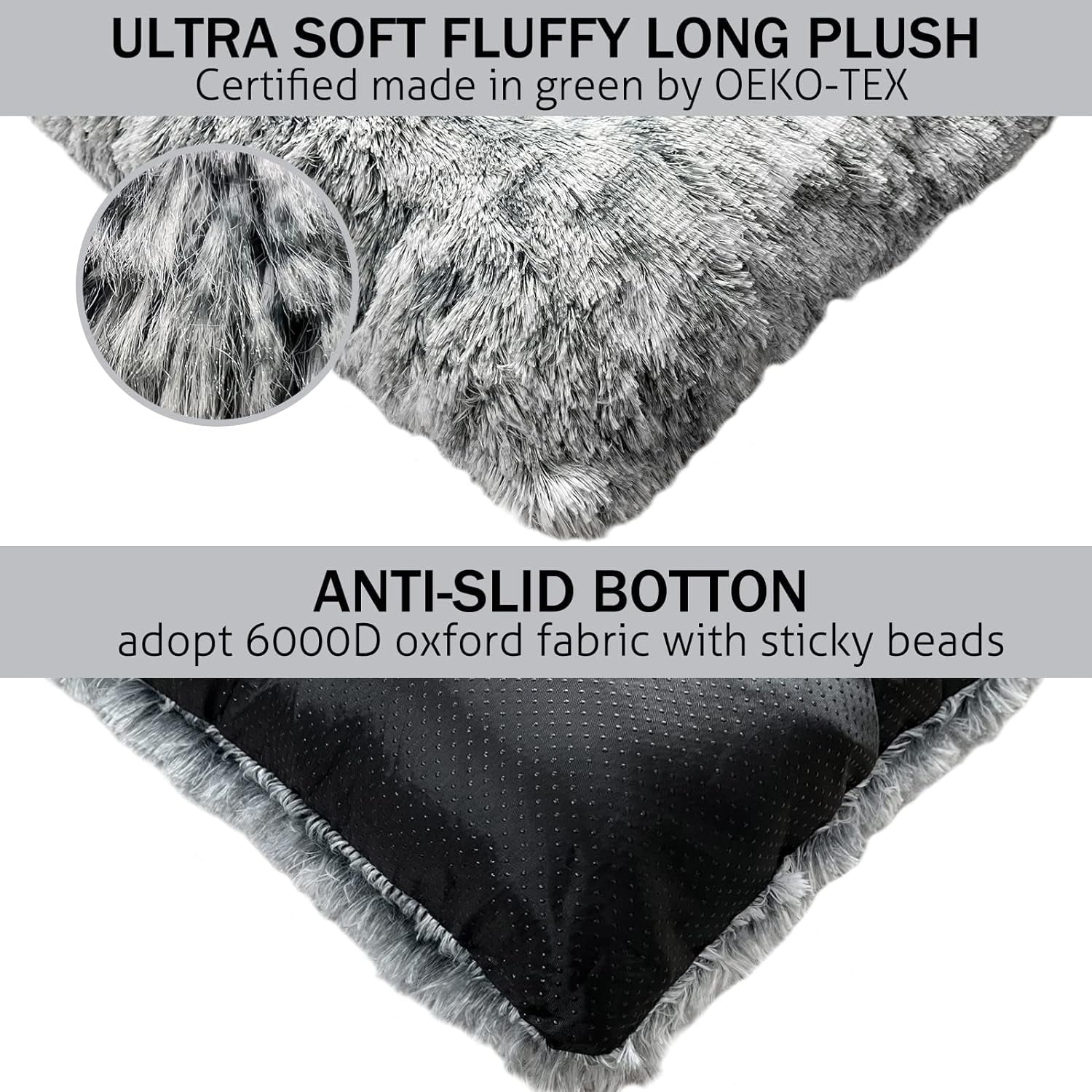 Large Dog Bed Washable Cat Dog Mats Anti-Slip Bottom Beige Large 41''×27'' Pet Beds for Large Dogs