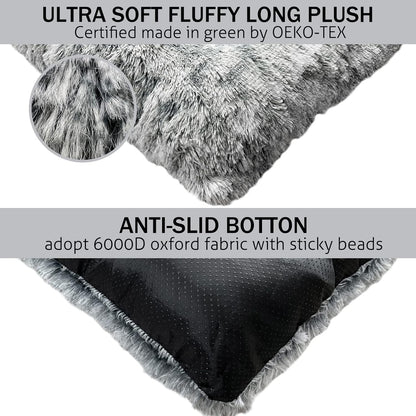 Large Dog Bed Washable Cat Dog Mats Anti-Slip Bottom Beige Large 41''×27'' Pet Beds for Large Dogs