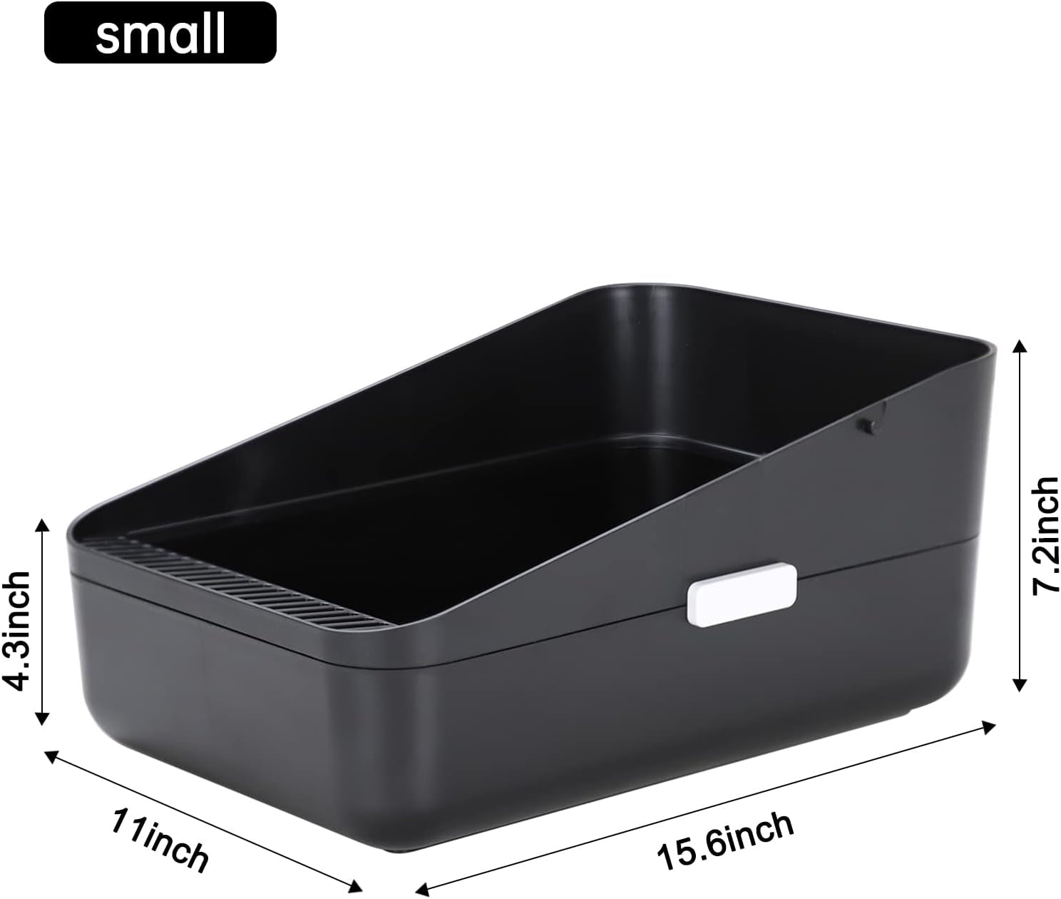 Small Cat Litter Box: Leak Resistant Removable Tray Modern Style | Cats under 8 Lbs/ anti Tracking Pedal / Easy Cleaning / Apartment Friendly/ Minimalist Black Look