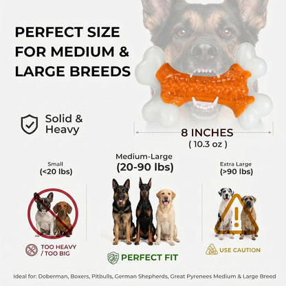 6-Pack Indestructible Dog Toys for Aggressive Chewers: Peanut Butter Flavored Hard Nylon Bone Chew Toys, Tough Dog Chew Toys, Dog Toys to Keep Them Busy for Medium Large Dogs, Orange