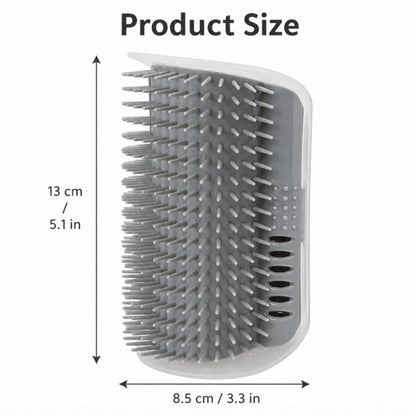 Cat Self Groomer Wall Brush Corner Face Scratcher Massage Comb Catnip Holder