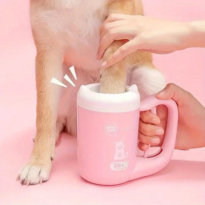 ABS Pet Paw Washer Cup- Manual Press Dog Cat Foot Cleaner Brush Tool Grooming Supplies Manual Press Pet Paw Cleaner Cup for Dogs