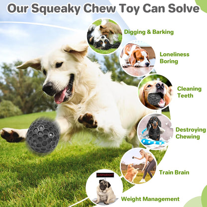 Indestructible Squeaky Dog Balls Puppy Toys, Interactive Dog Toys for Small Dogs, Puppy Chew Toys for Teething and Relax, Dogs Chew Toy Balls Small Toys for Small Breed