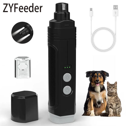 Electric Pet Nail Clippers USB Rechargeable Quiet with Lights Cat Paws Nail Grooming Trimmer Tools for Cats Dogs Paw Grinder
