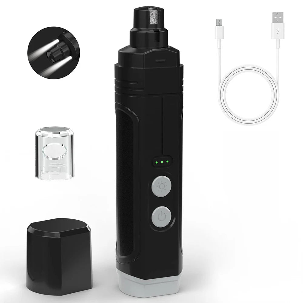 Electric Pet Nail Clippers USB Rechargeable Quiet with Lights Cat Paws Nail Grooming Trimmer Tools for Cats Dogs Paw Grinder