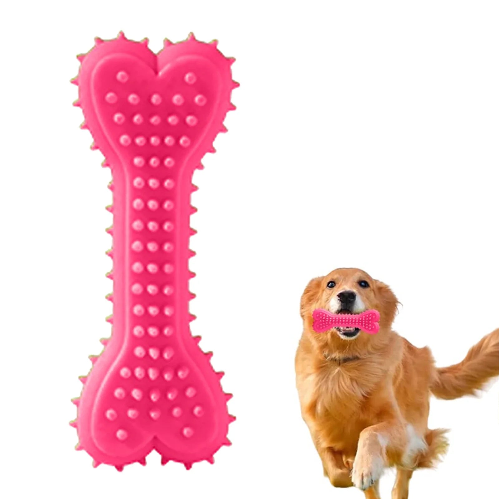 Dog Chew Toys 3PCS Rubber Toothbrush Toys 4.3 Inch Bone Shape for Small and Medium Dogs Coffee Warmers Mats Puppy Christmas Big Dog for Large Dogs Aggressive Chewers Hard Rubber for Dogs Xmas Dog For