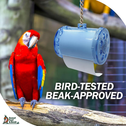 Shred Master, Small, 2.5" Plastic Bird Shredding Toy | Pull & Shred Paper Roll, Durable Bird-Proof Design, Treat Fillable, Quick Link Hanger, Bird Training Toys for Parrots, Macaws