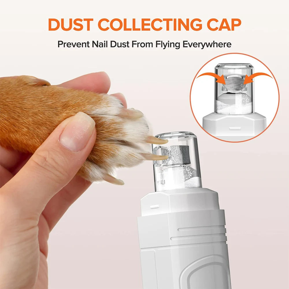 Electric Pet Nail Clippers USB Rechargeable Quiet with Lights Cat Paws Nail Grooming Trimmer Tools for Cats Dogs Paw Grinder