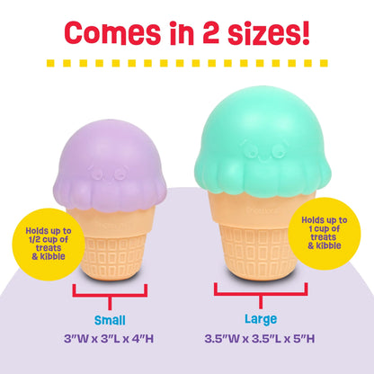 Brightkins Ice Cream Dog Toy Treat Dispenser, Playful Training for Small & Medium Dogs to Chew