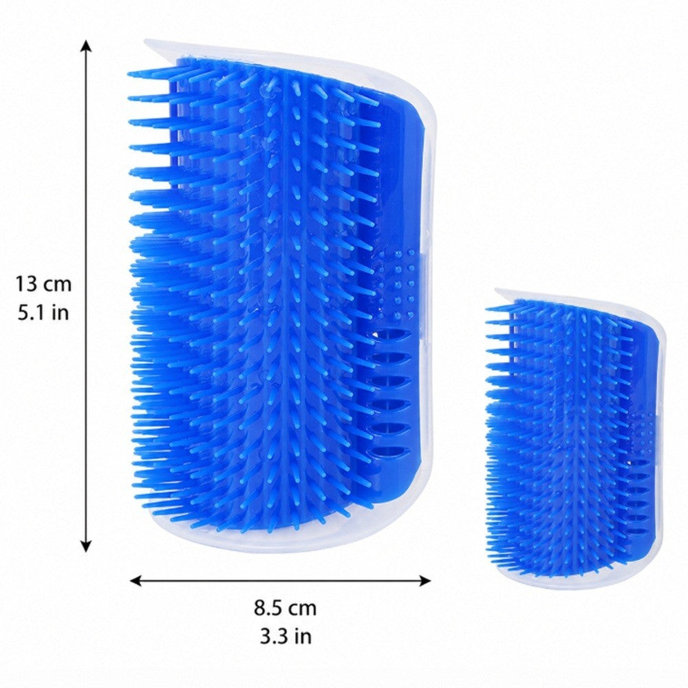 Cat Self Groomer Wall Brush Corner Face Scratcher Massage Comb Catnip Holder